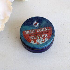 Vintage 1950s Cobalt Blue Glass Jar, Blue Coral Preservative Sealer